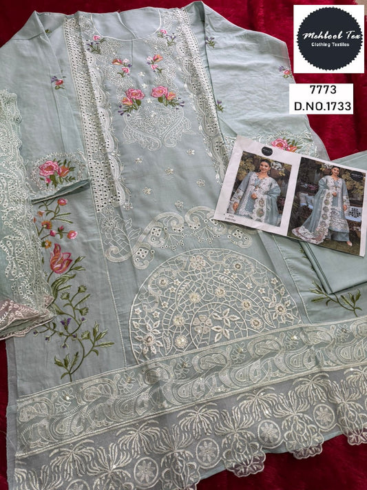 1733 Mehboob Tex Embroidery Pakistani Salwar Suits