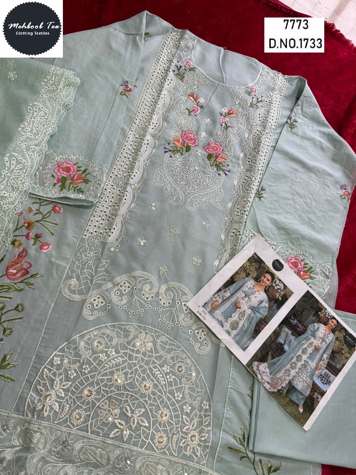 1733 Mehboob Tex Embroidery Pakistani Salwar Suits