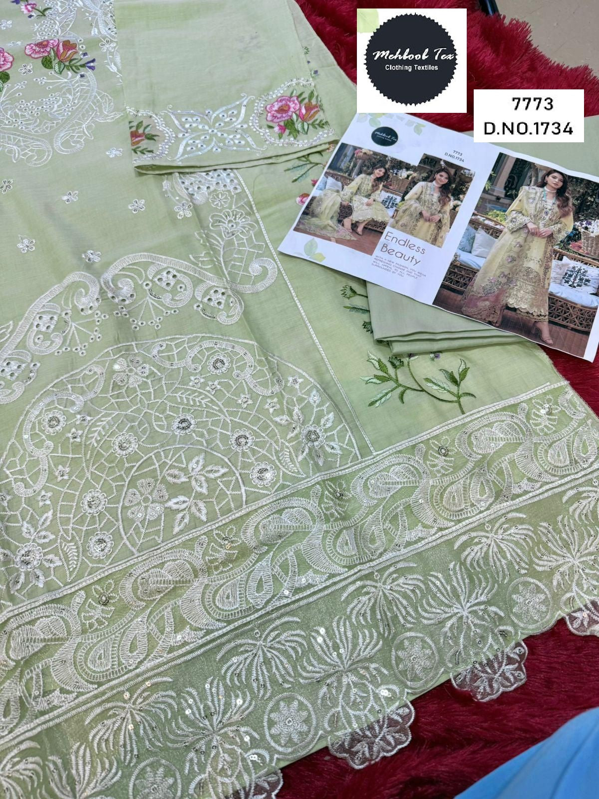 1734 Mehboob Tex Embroidery Pakistani Salwar Suits