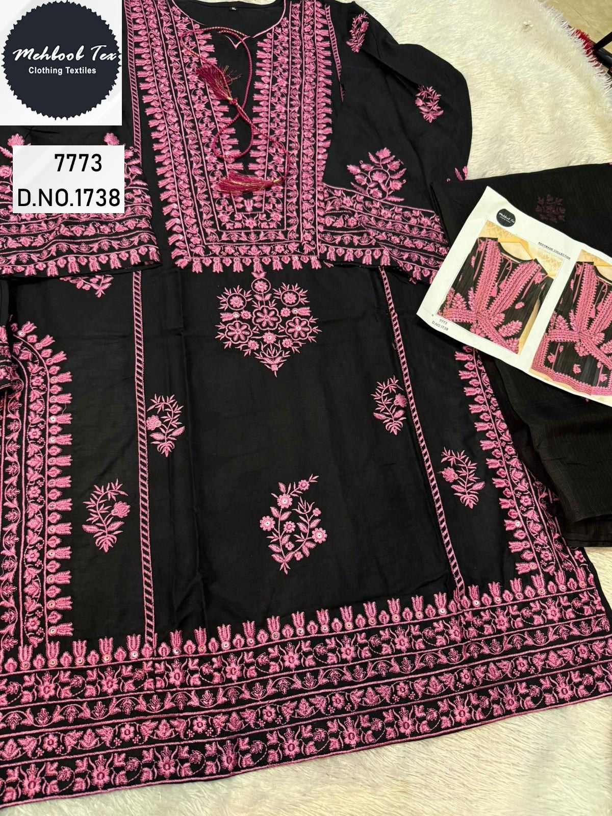 1738 Mehboob Tex Embroidery Pakistani Salwar Suits