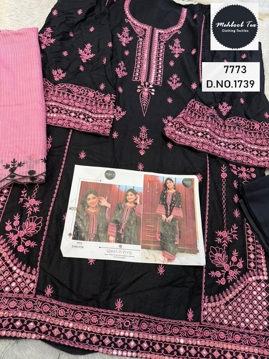 1739 Mehboob Tex Embroidery Pakistani Salwar Suits