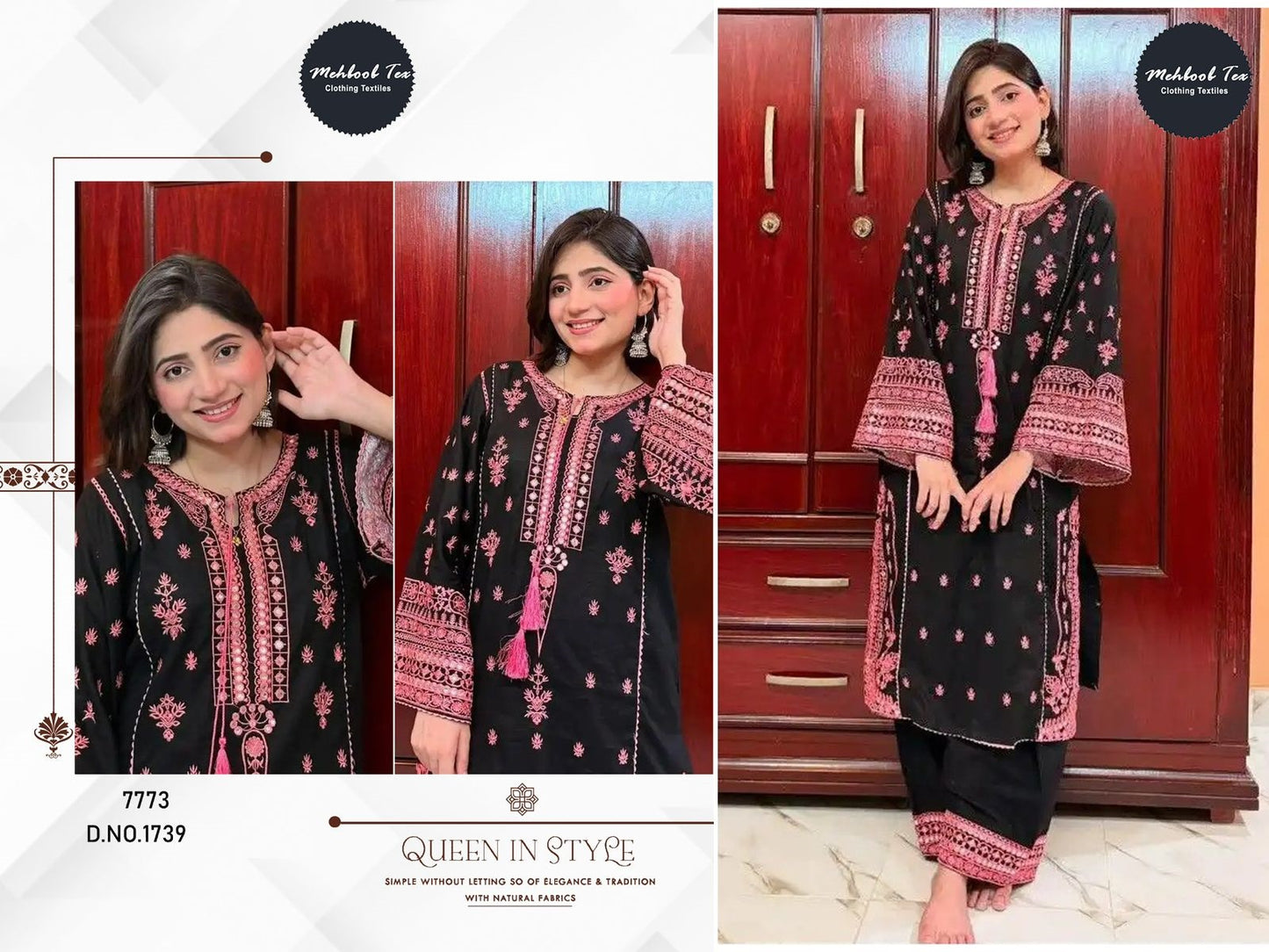 1739 Mehboob Tex Embroidery Pakistani Salwar Suits