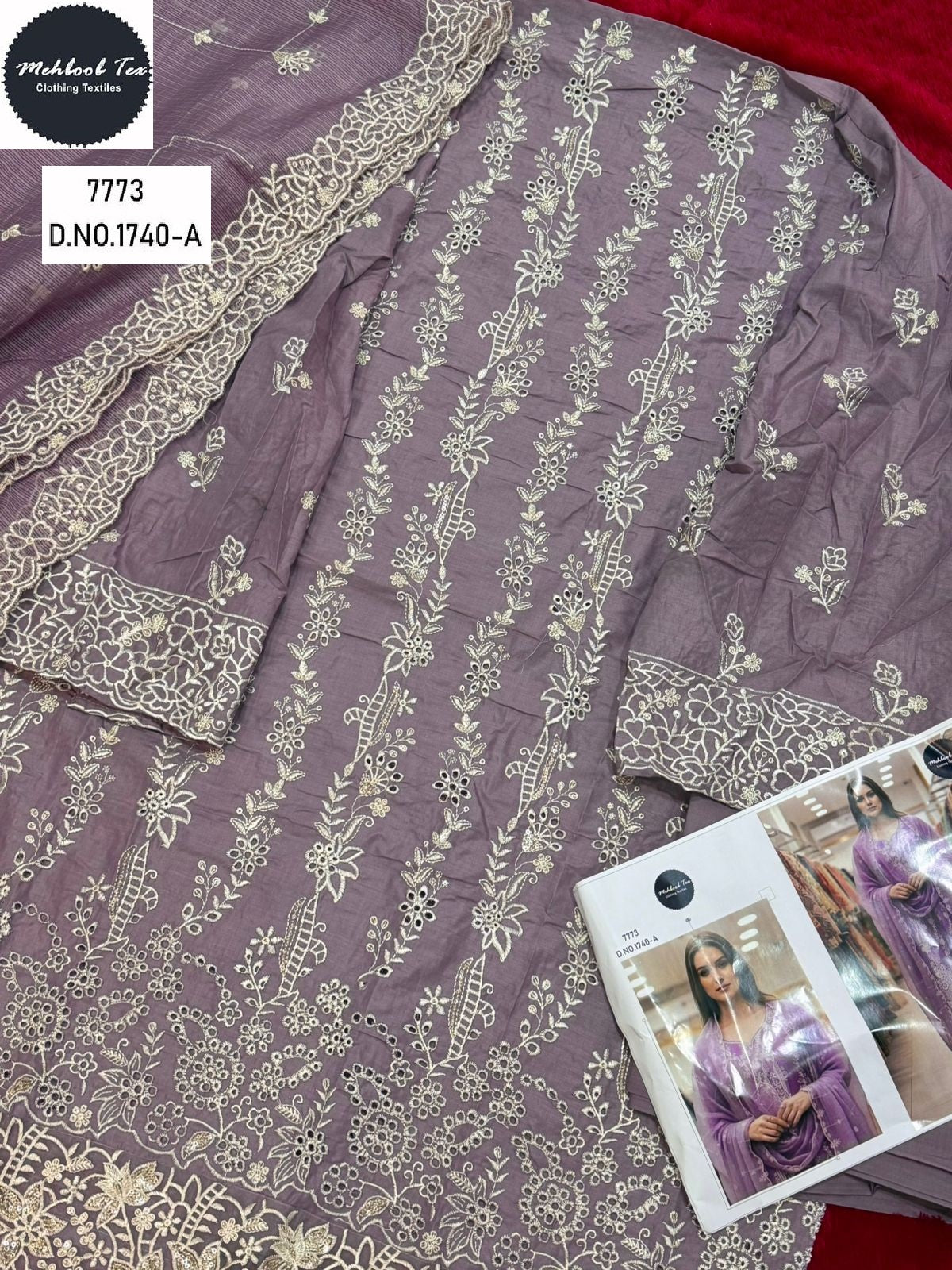 1740-A Mehboob Tex Embroidery Pakistani Salwar Suits
