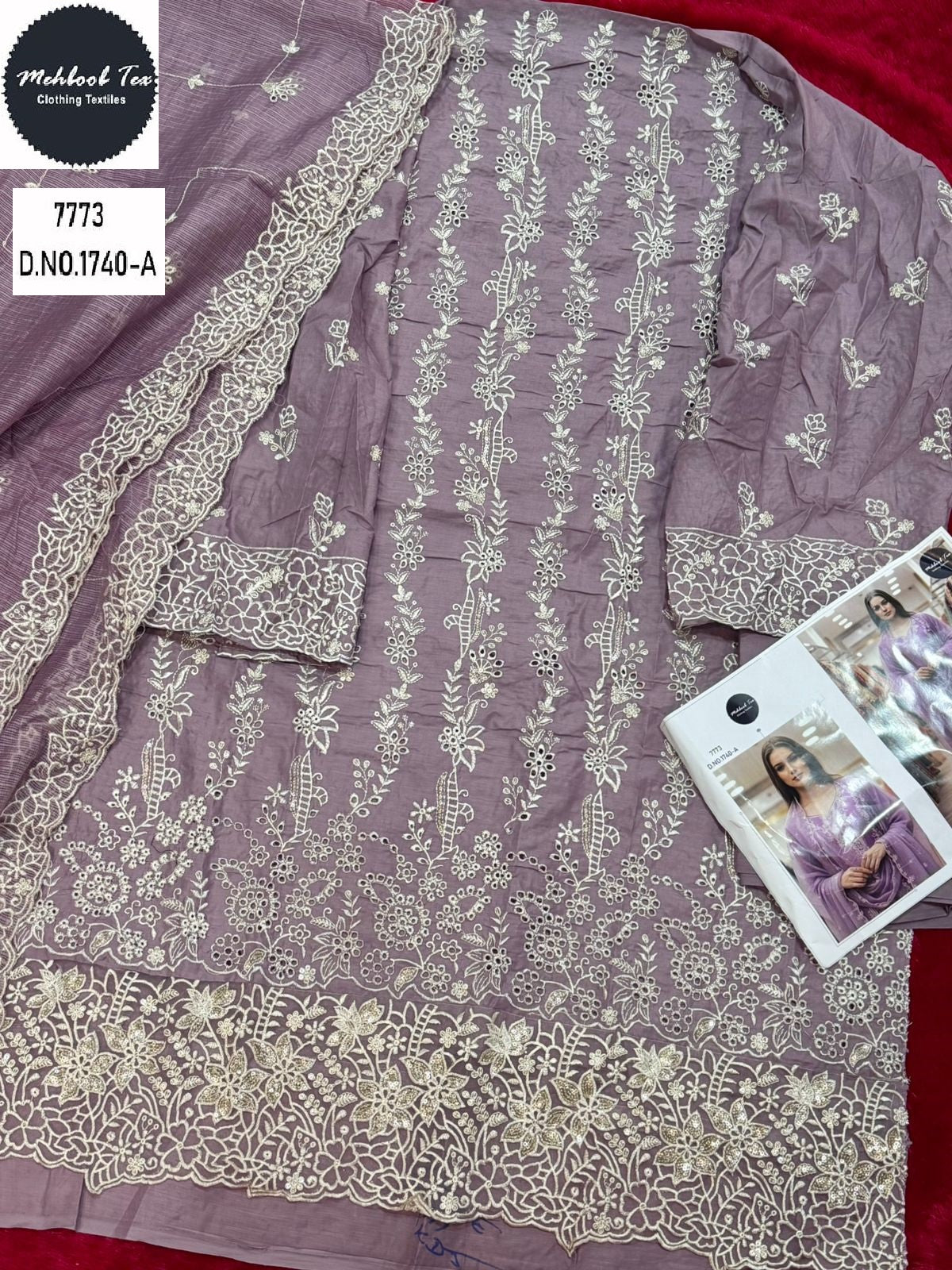 1740-A Mehboob Tex Embroidery Pakistani Salwar Suits