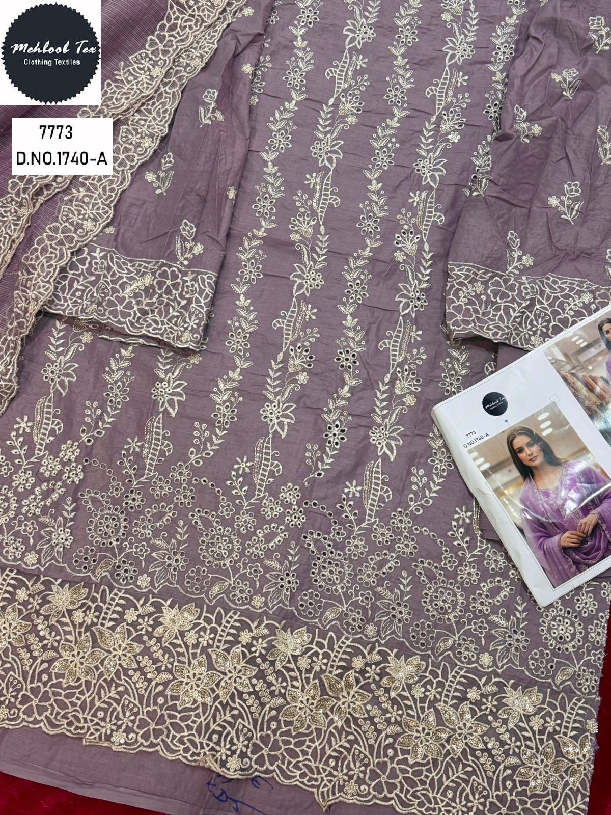 1740-A Mehboob Tex Embroidery Pakistani Salwar Suits