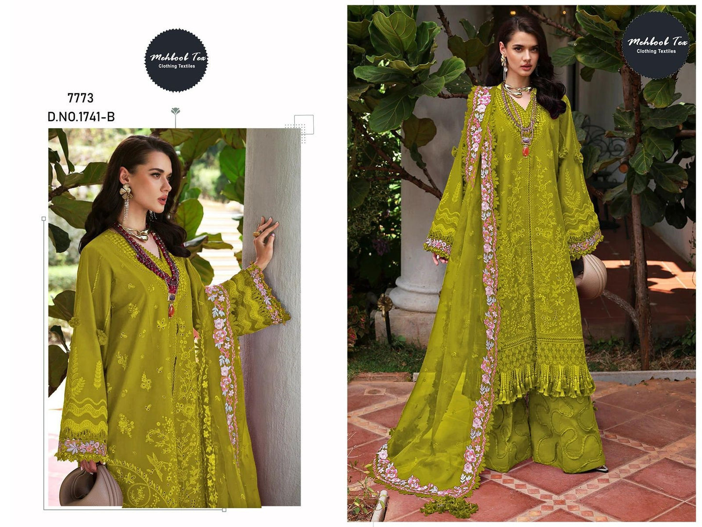 1741-B Mehboob Tex Embroidery Pakistani Salwar Suits