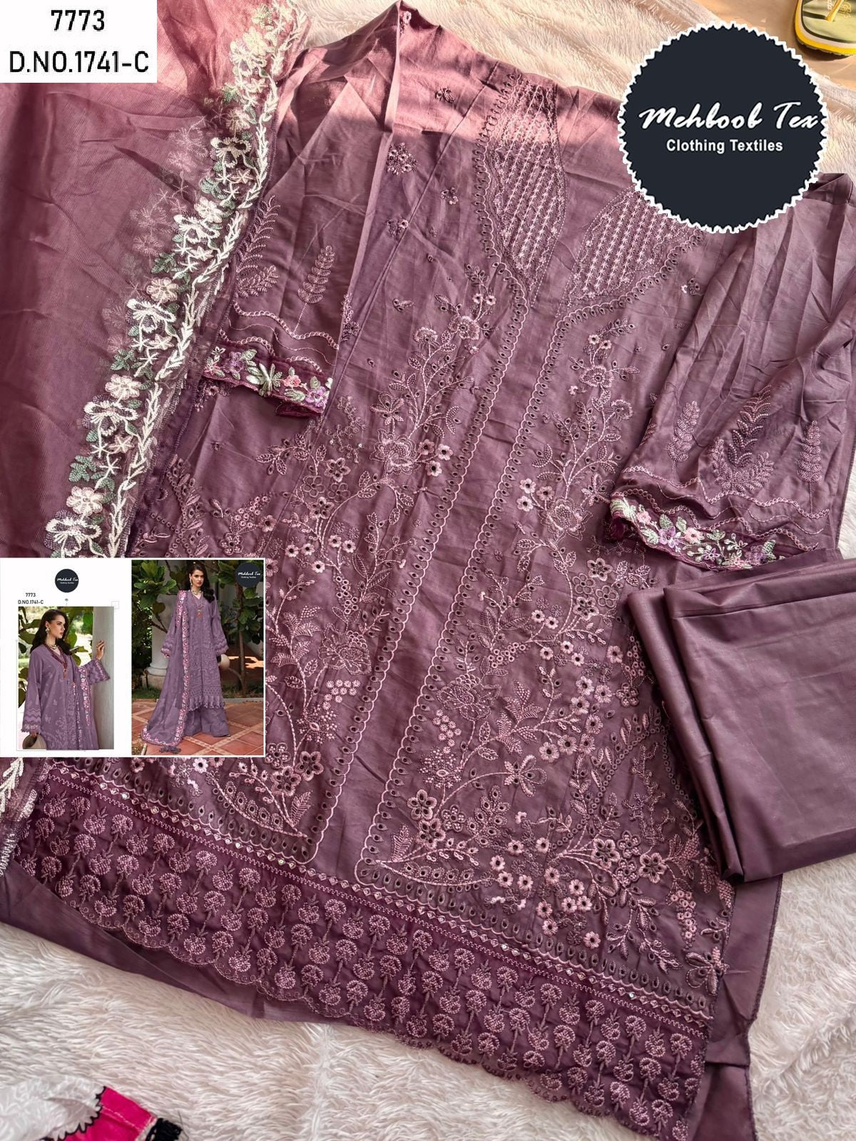 1741-C Mehboob Tex Embroidery Pakistani Salwar Suits