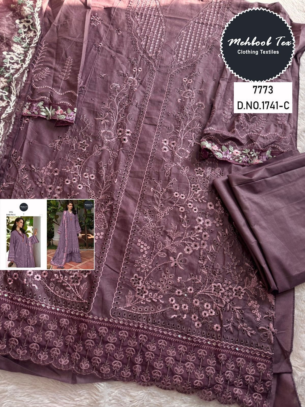 1741-C Mehboob Tex Embroidery Pakistani Salwar Suits