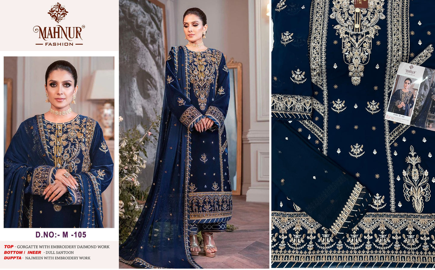 M-105 Mahnur Pakistani Salwar Suits