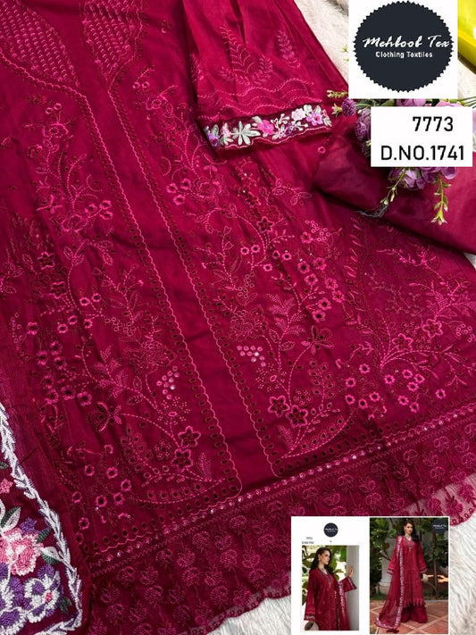 1741 Mehboob Tex Embroidery Pakistani Salwar Suits