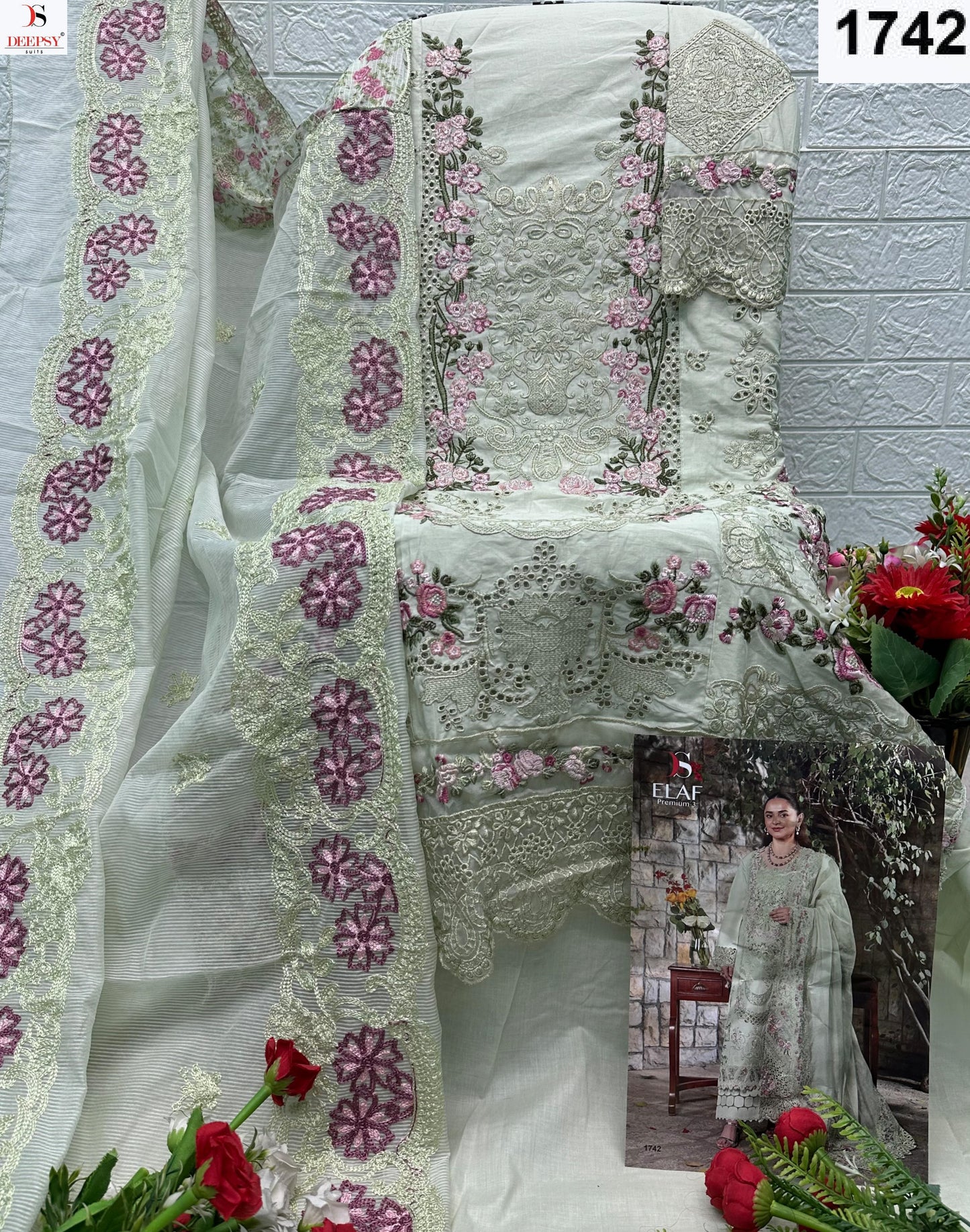 1742 Elaf Premium 3 Deepsy Pure Cotton Pakistani Salwar Suits