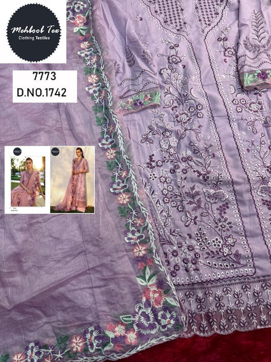 1742 Mehboob Tex Embroidery Pakistani Salwar Suits