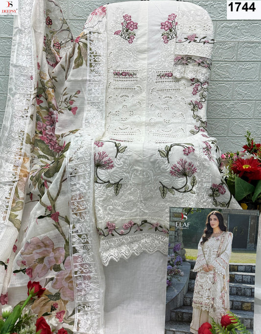 1744 Elaf Premium 3 Deepsy Pure Cotton Pakistani Salwar Suits