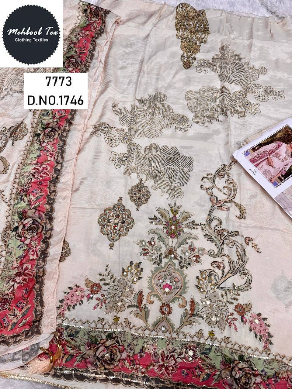 1746 Mehboob Tex Pure Viscose Karachi Unstitched Suits