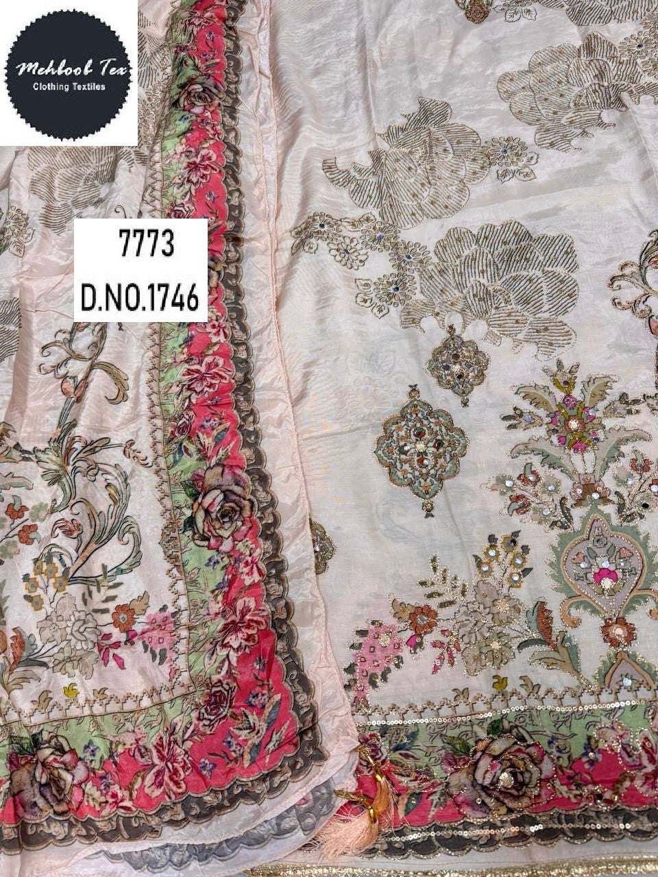 1746 Mehboob Tex Pure Viscose Karachi Unstitched Suits