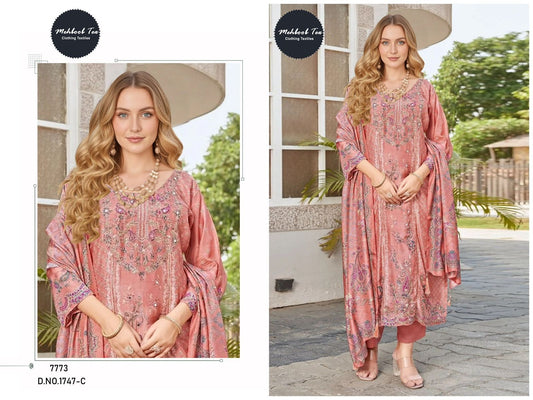 1747-C Mehboob Tex Pure Viscose Karachi Unstitched Suits