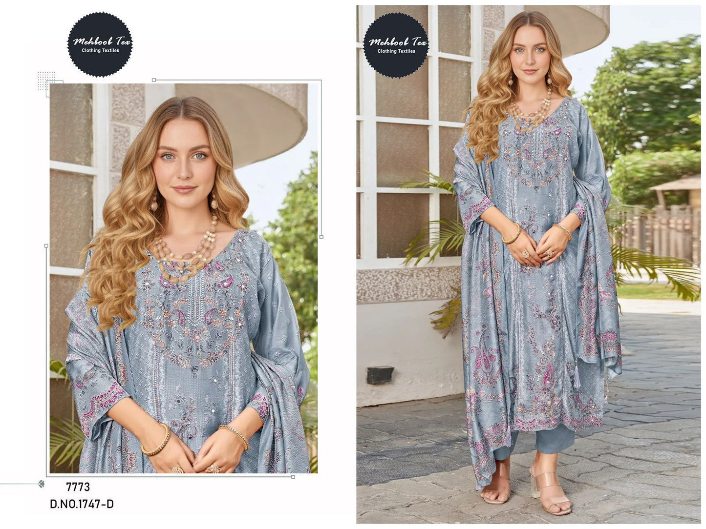 1747-D Mehboob Tex Pure Viscose Pakistani Salwar Suits