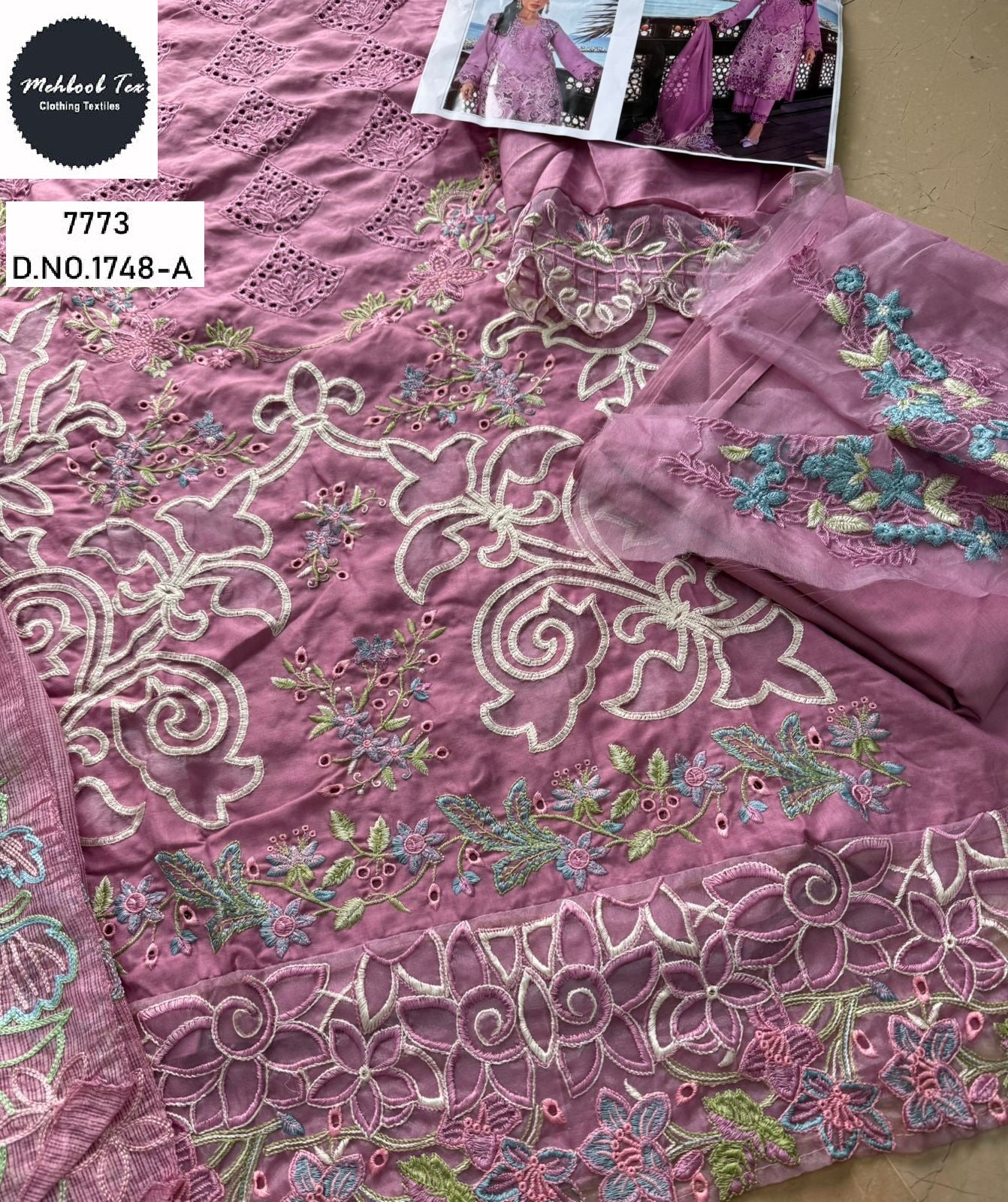 1748-A Mehboob Tex Embroidery Pakistani Salwar Suits