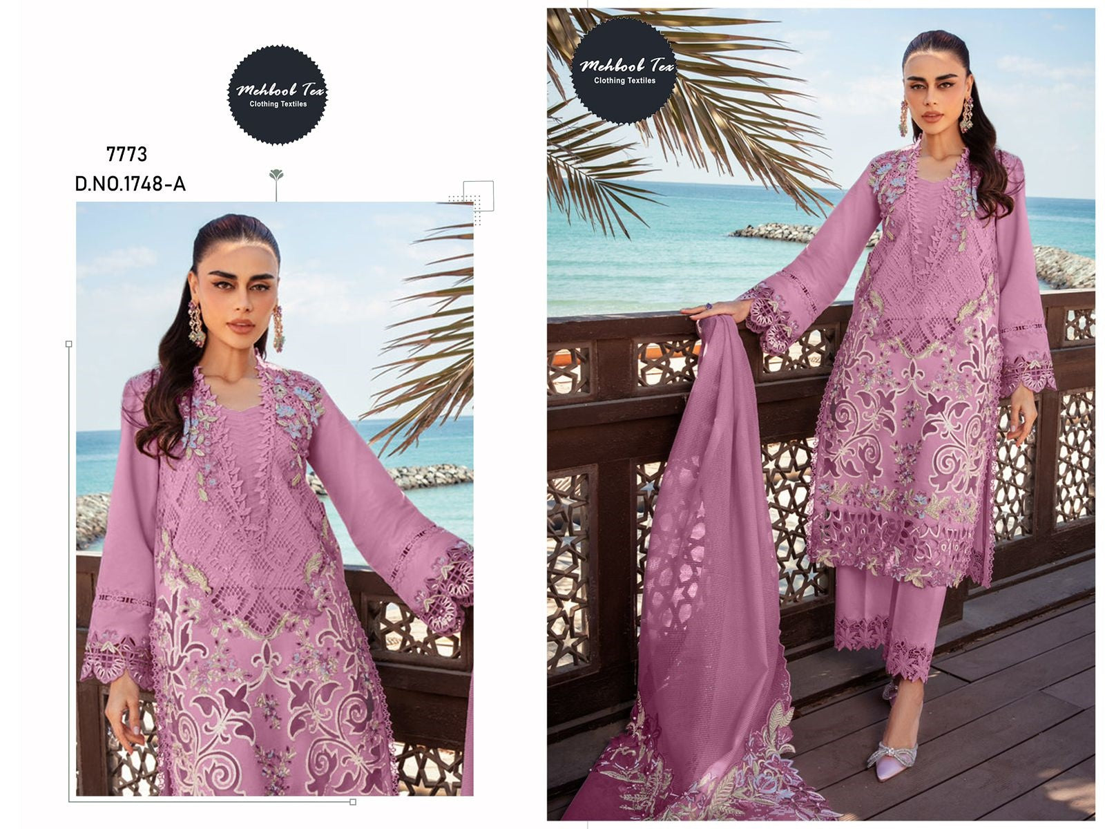 1748-A Mehboob Tex Embroidery Pakistani Salwar Suits