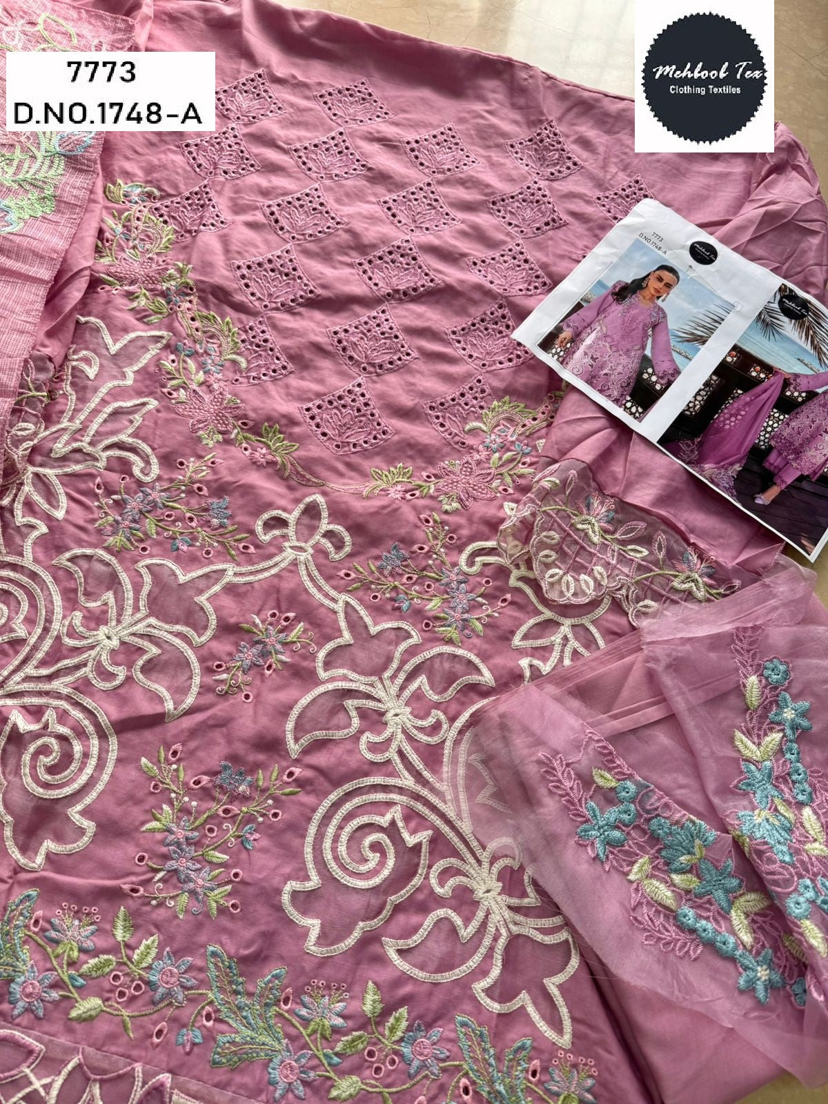 1748-A Mehboob Tex Embroidery Pakistani Salwar Suits