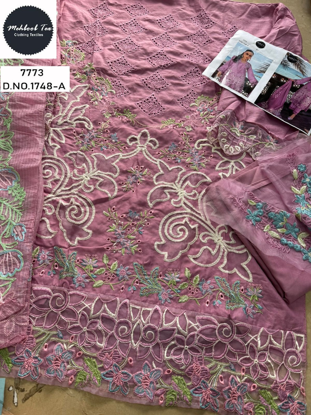 1748-A Mehboob Tex Embroidery Pakistani Salwar Suits