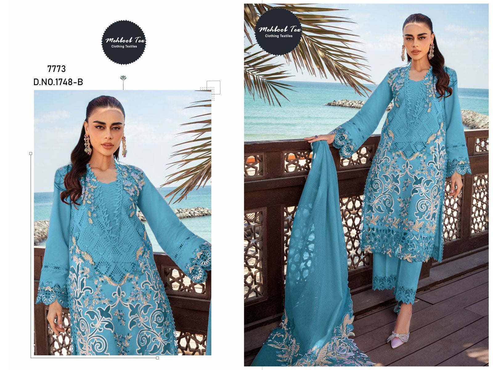 1748-B Mehboob Tex Embroidery Pakistani Salwar Suits