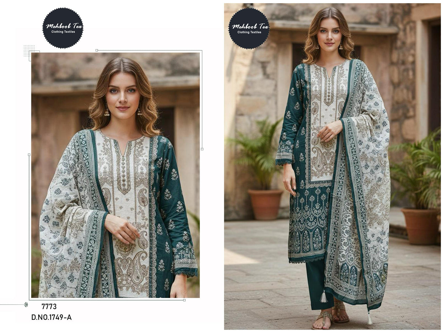 1749-A Mehboob Tex Printed Karachi Unstitched Suits