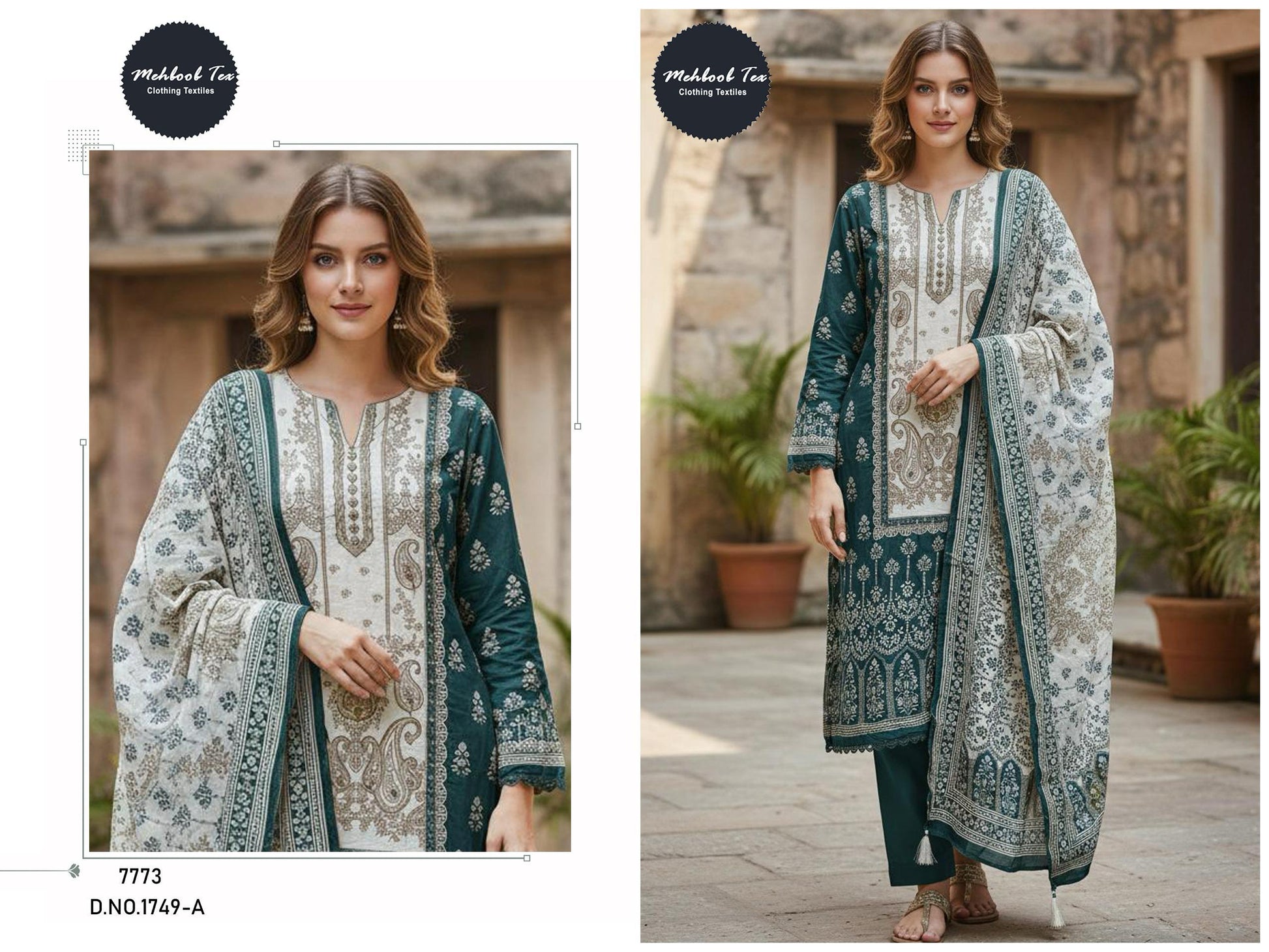 1749-A Mehboob Tex Printed Karachi Unstitched Suits