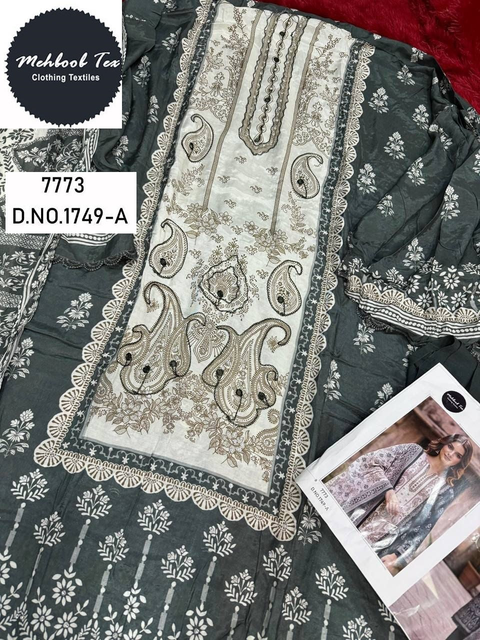 1749-A Mehboob Tex Printed Karachi Unstitched Suits
