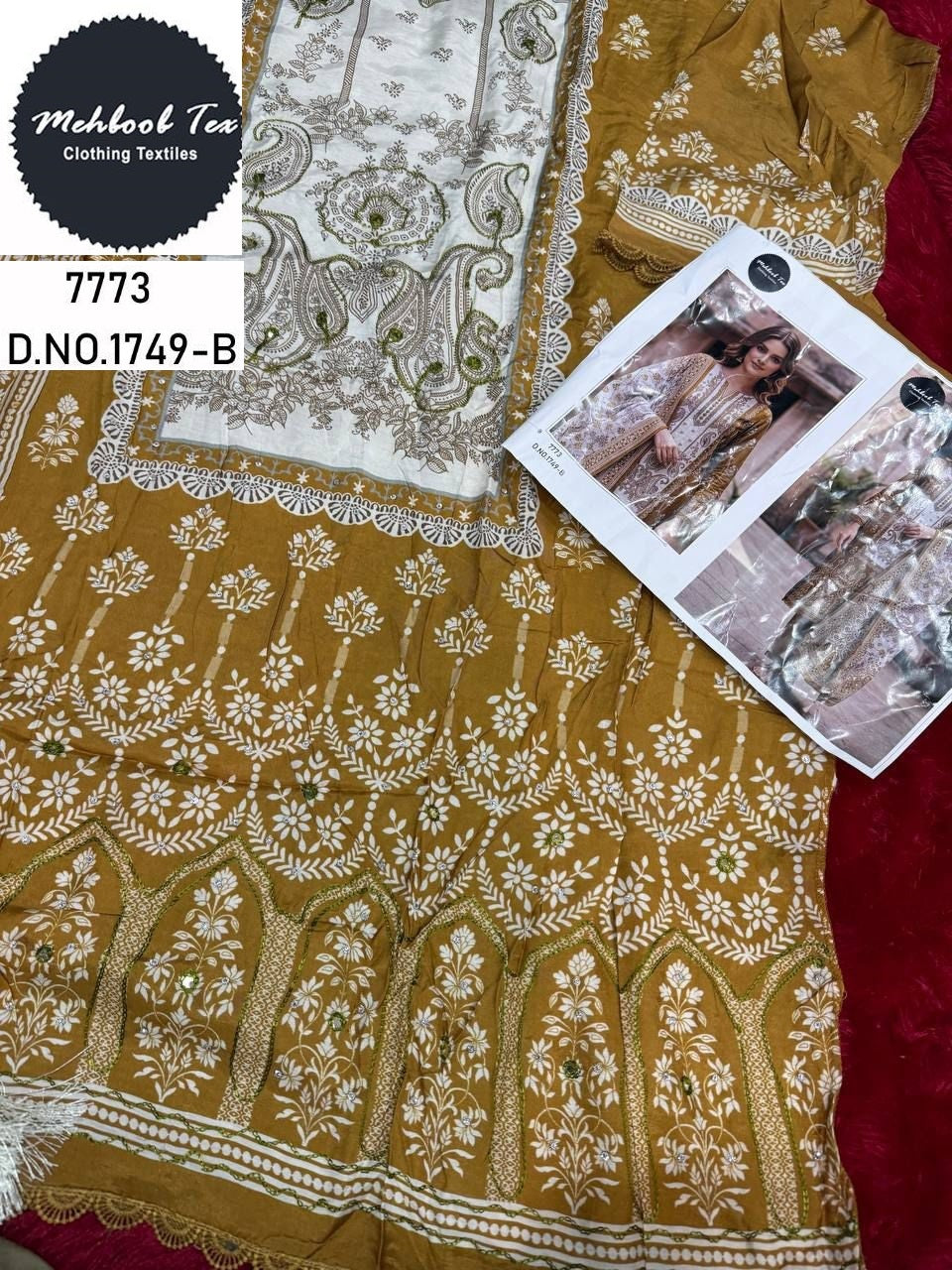 1749-B Mehboob Tex Printed Karachi Unstitched Suits