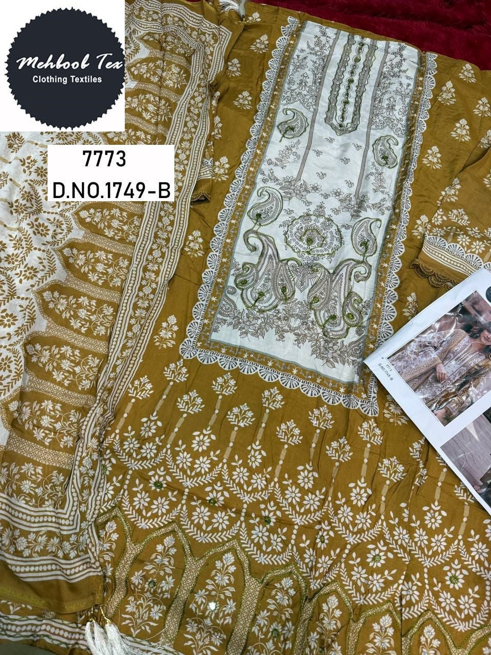 1749-B Mehboob Tex Printed Karachi Unstitched Suits