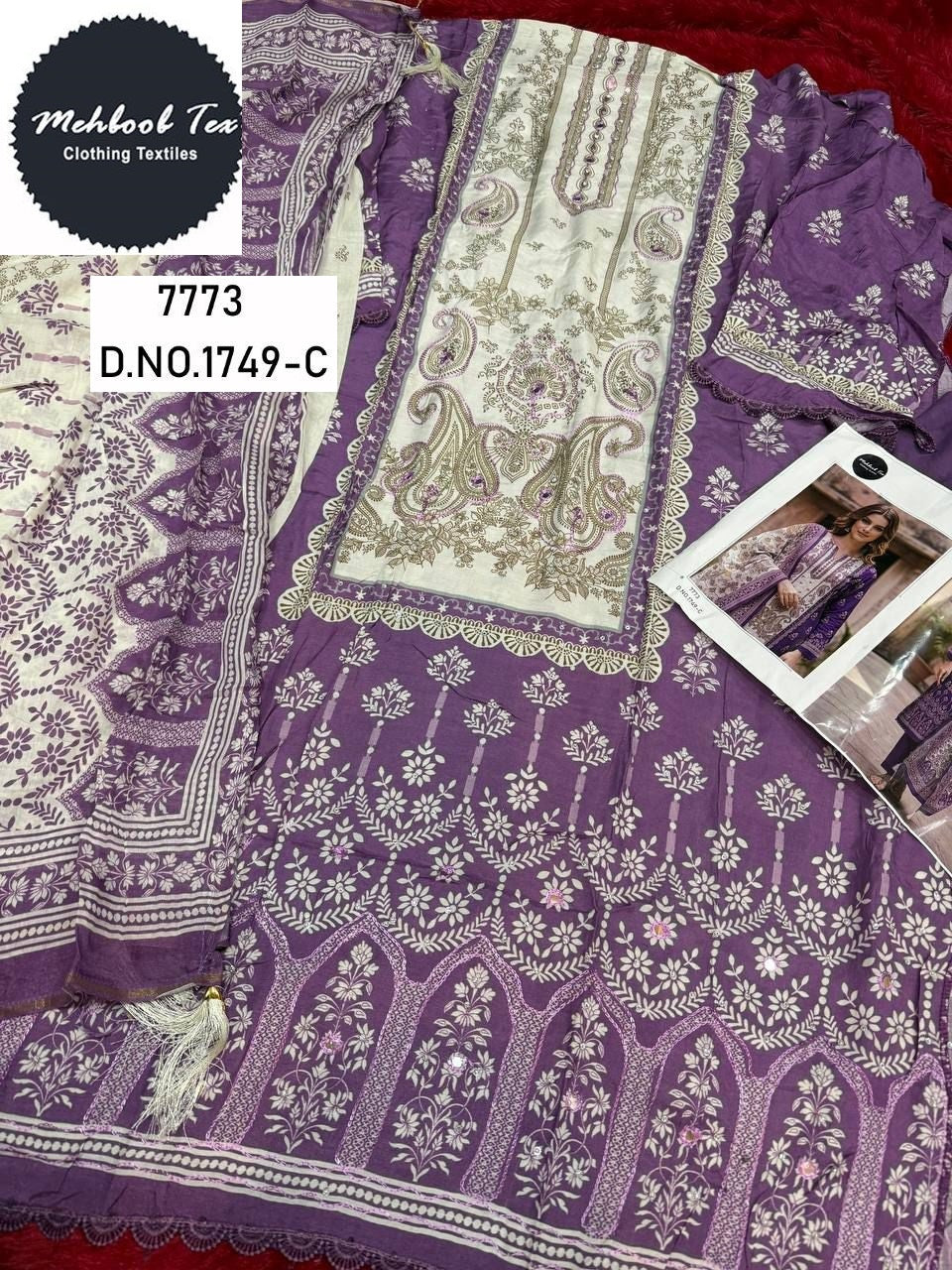 1749-C Mehboob Tex Printed Karachi Unstitched Suits