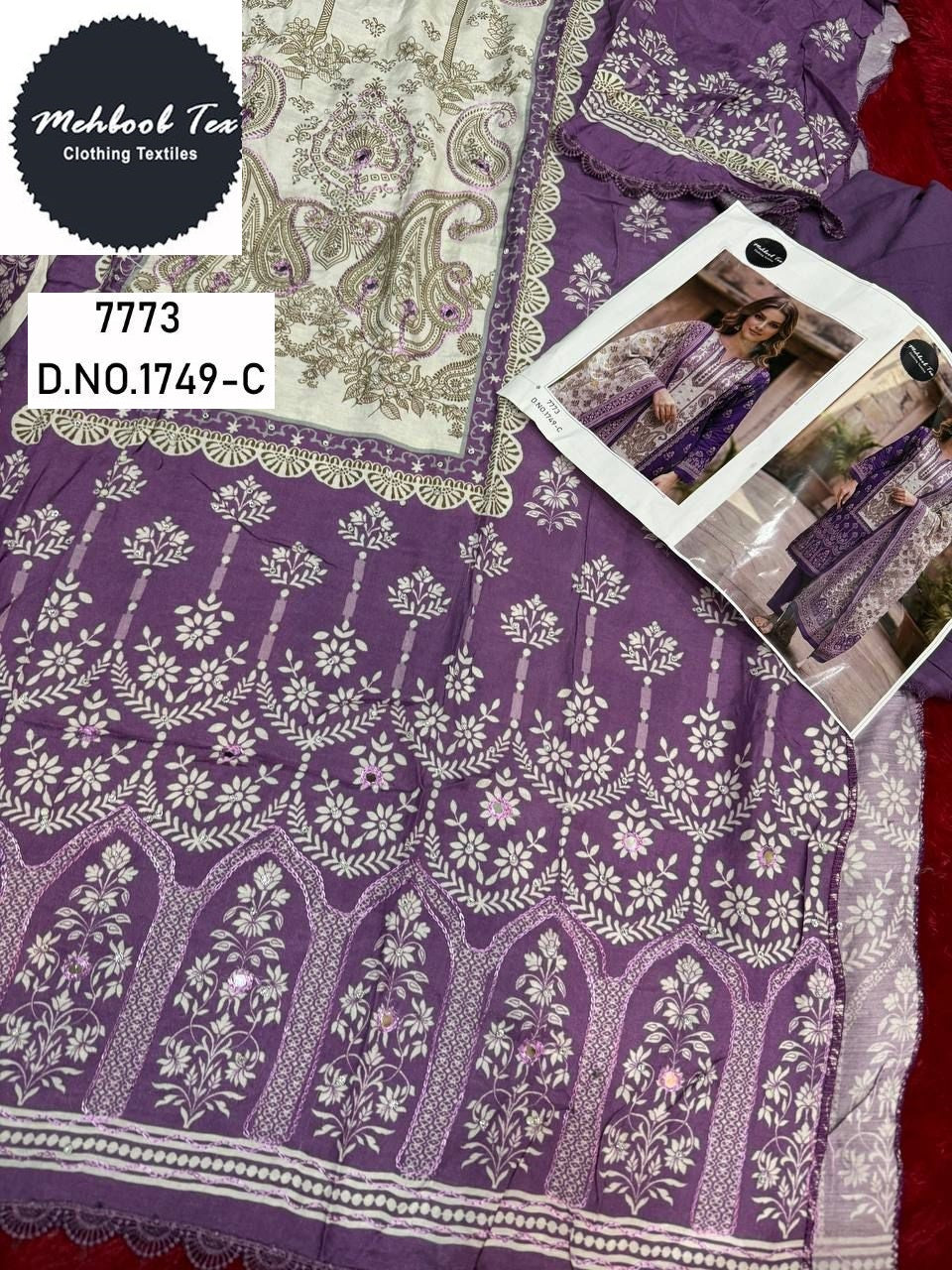 1749-C Mehboob Tex Printed Karachi Unstitched Suits