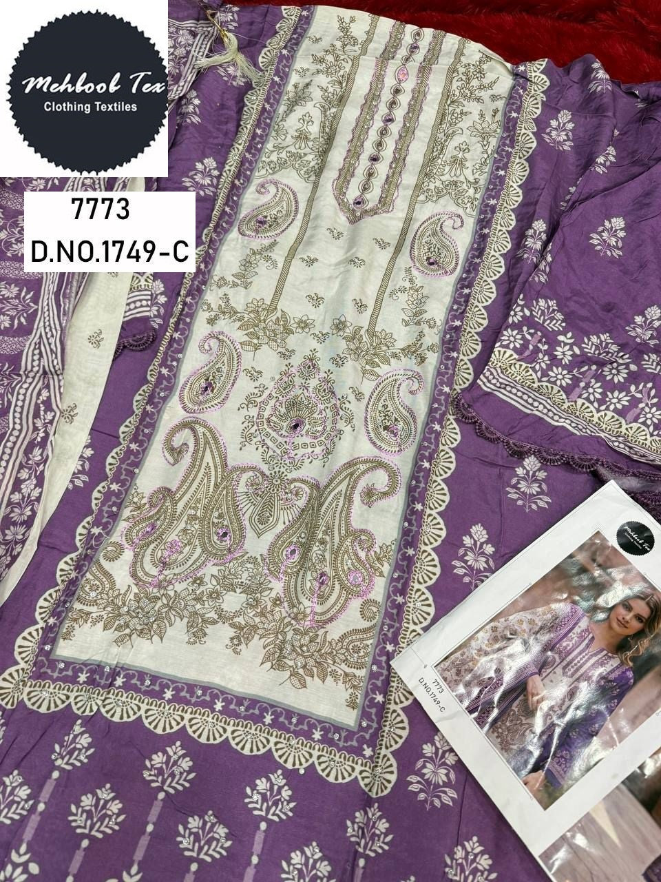 1749-C Mehboob Tex Printed Karachi Unstitched Suits