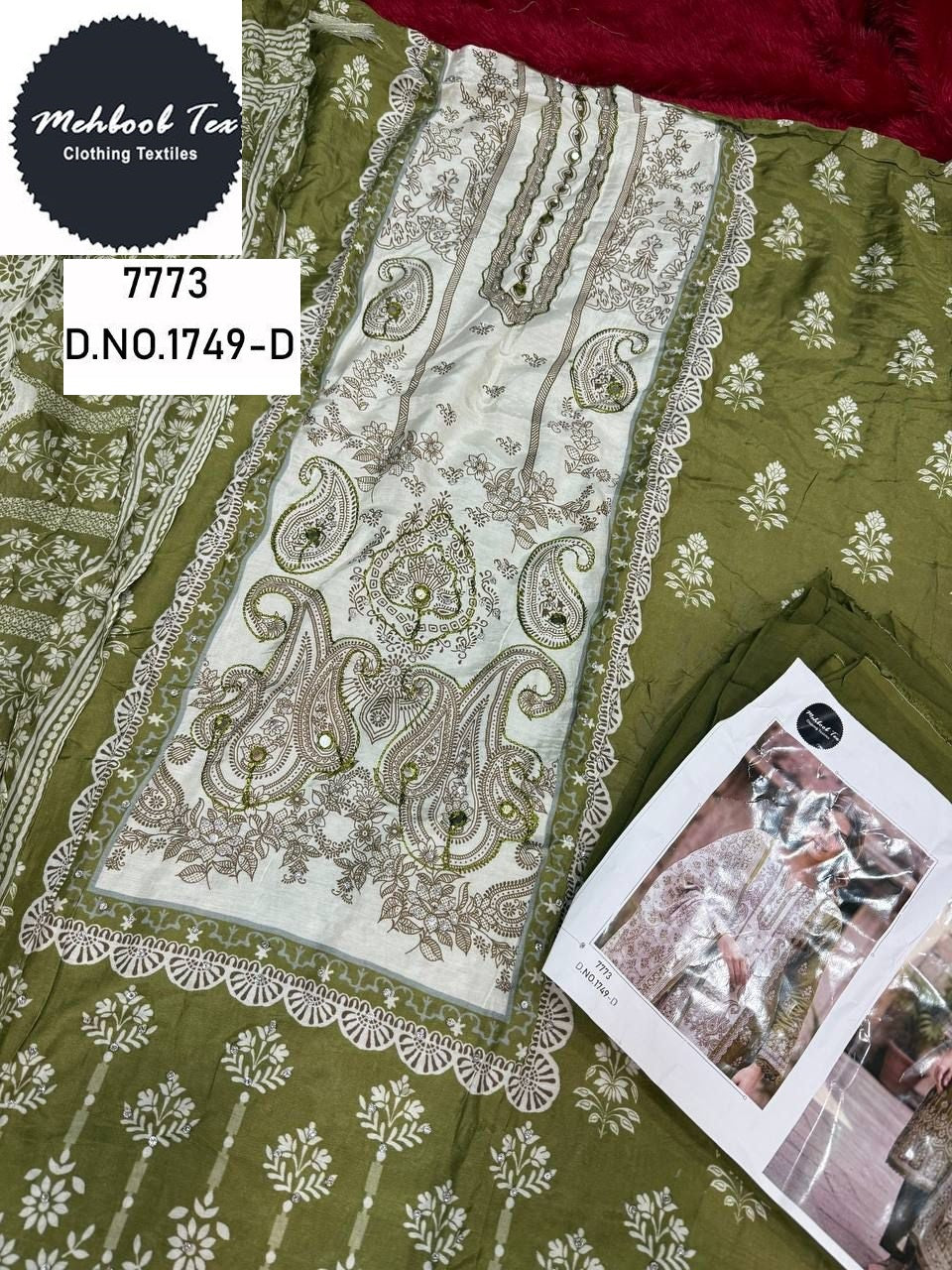 1749-D Mehboob Tex Printed Karachi Unstitched Suits
