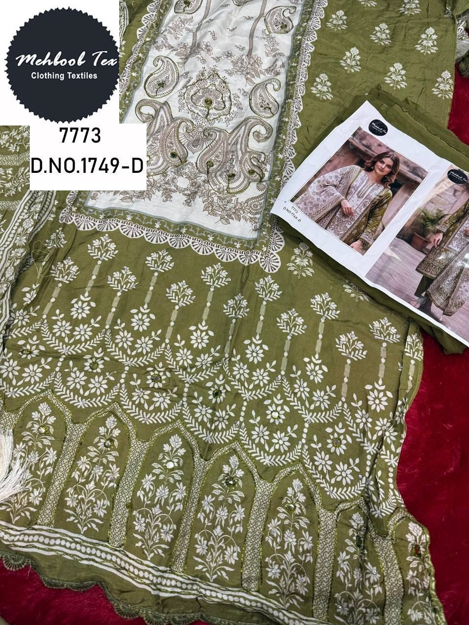 1749-D Mehboob Tex Printed Karachi Unstitched Suits