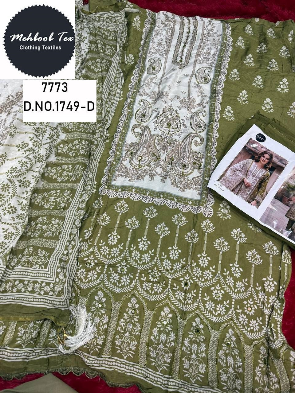 1749-D Mehboob Tex Printed Karachi Unstitched Suits