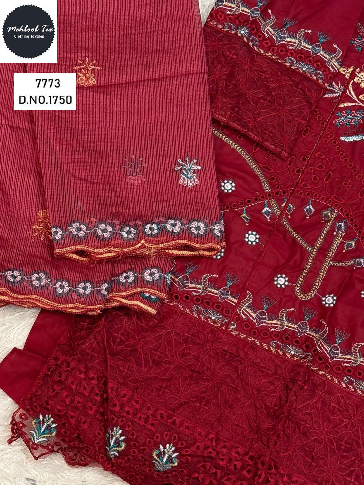 1750 Mehboob Tex Embroidery Pakistani Salwar Suits