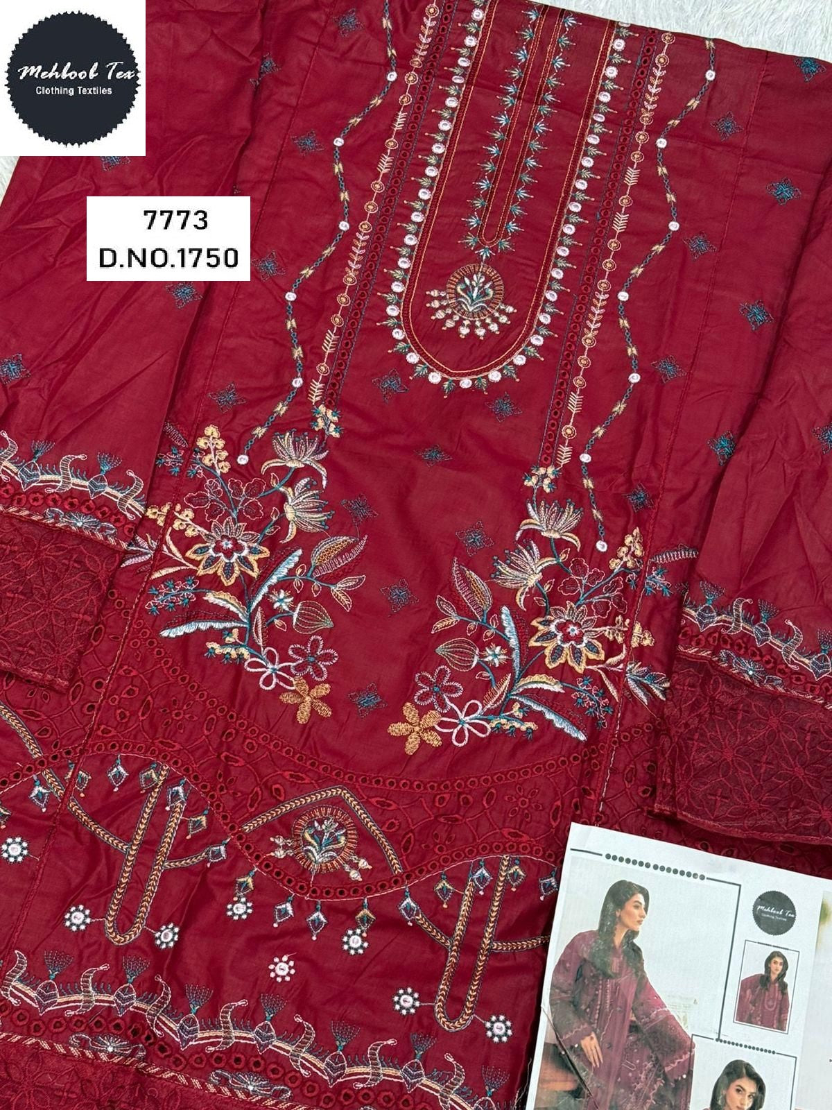 1750 Mehboob Tex Embroidery Pakistani Salwar Suits