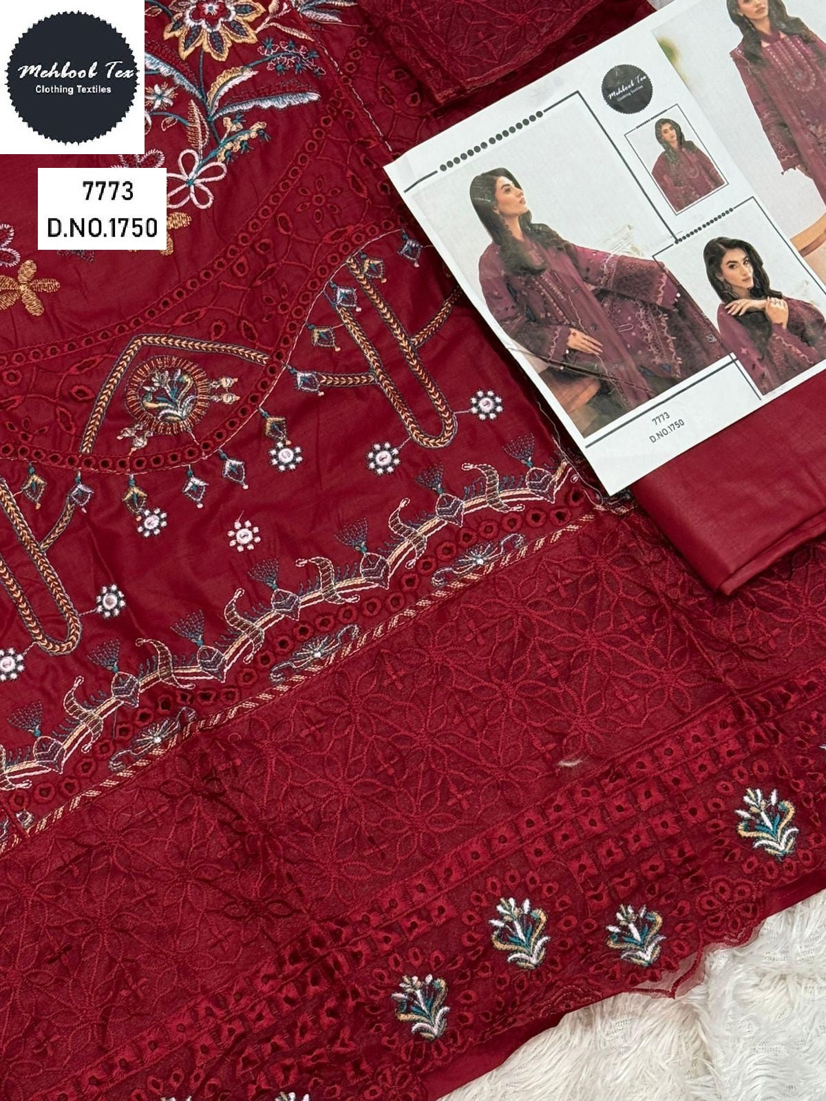 1750 Mehboob Tex Embroidery Pakistani Salwar Suits