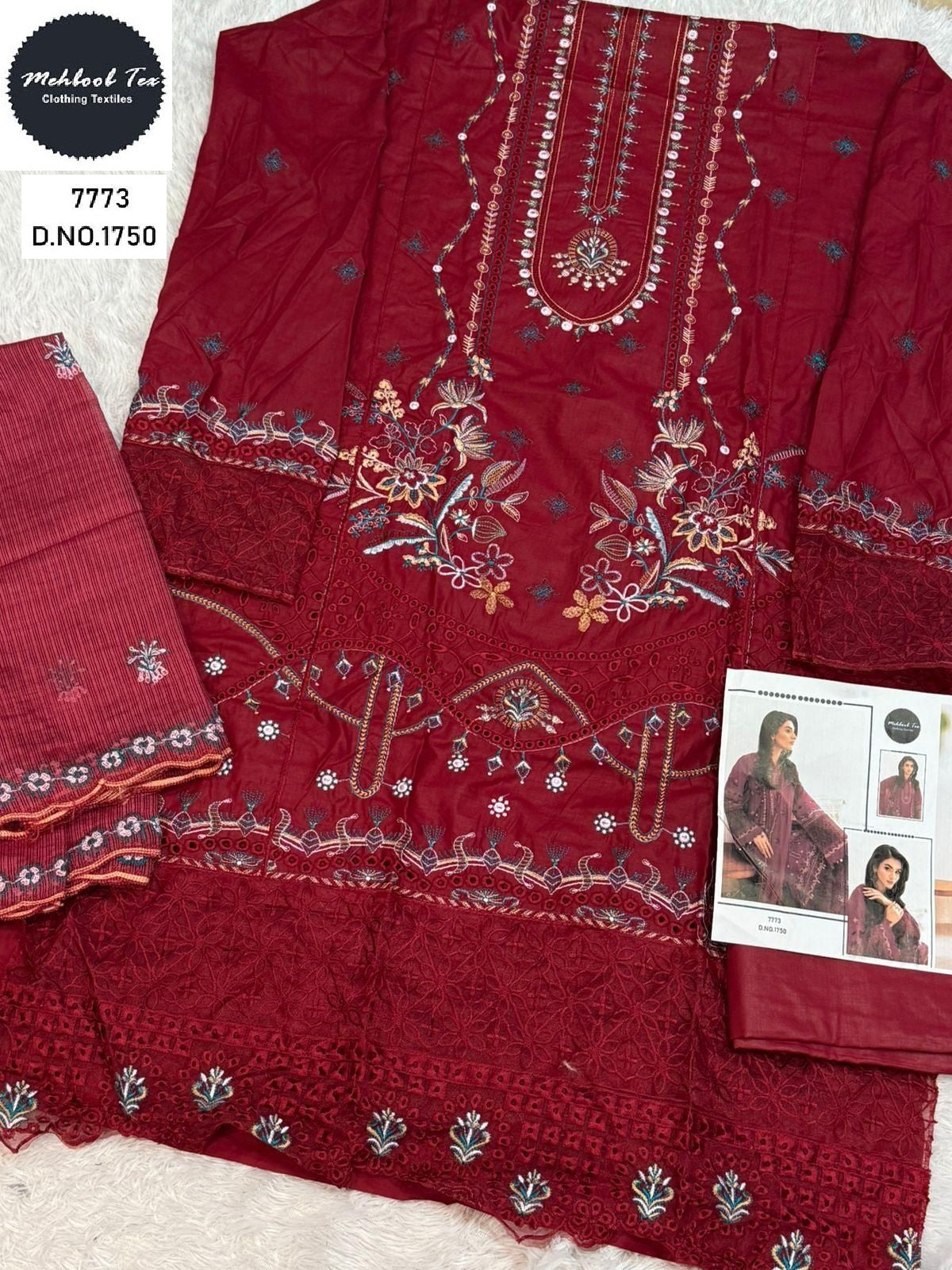 1750 Mehboob Tex Embroidery Pakistani Salwar Suits