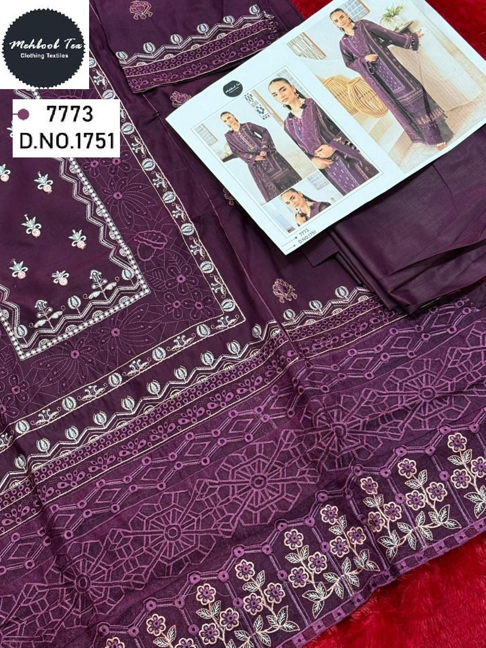 1751 Mehboob Tex Embroidery Pakistani Salwar Suits