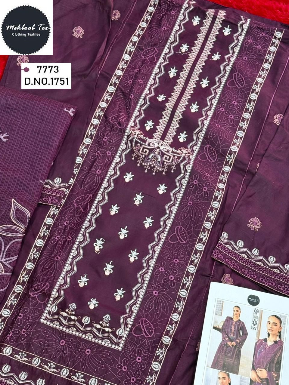 1751 Mehboob Tex Embroidery Pakistani Salwar Suits