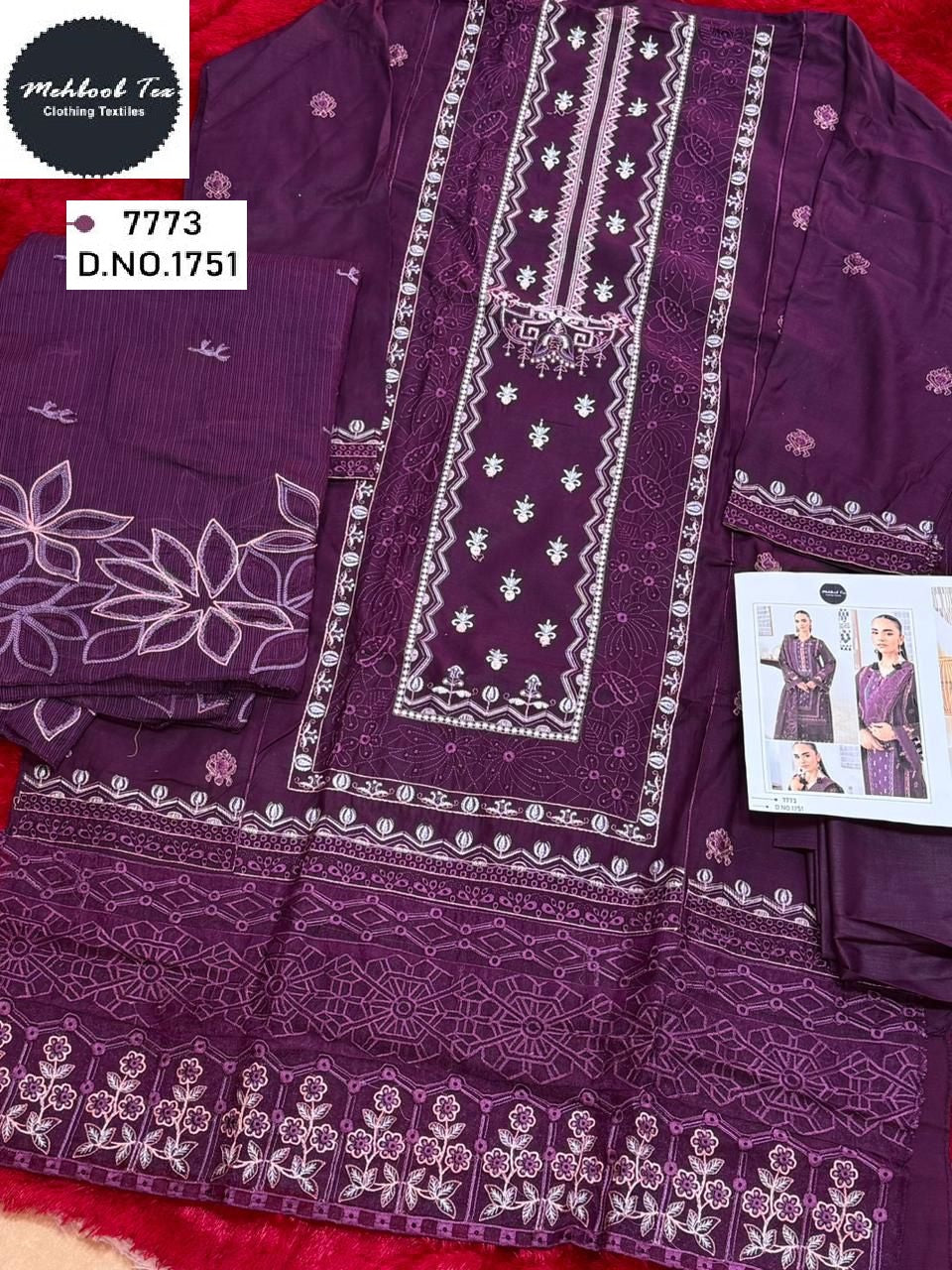 1751 Mehboob Tex Embroidery Pakistani Salwar Suits