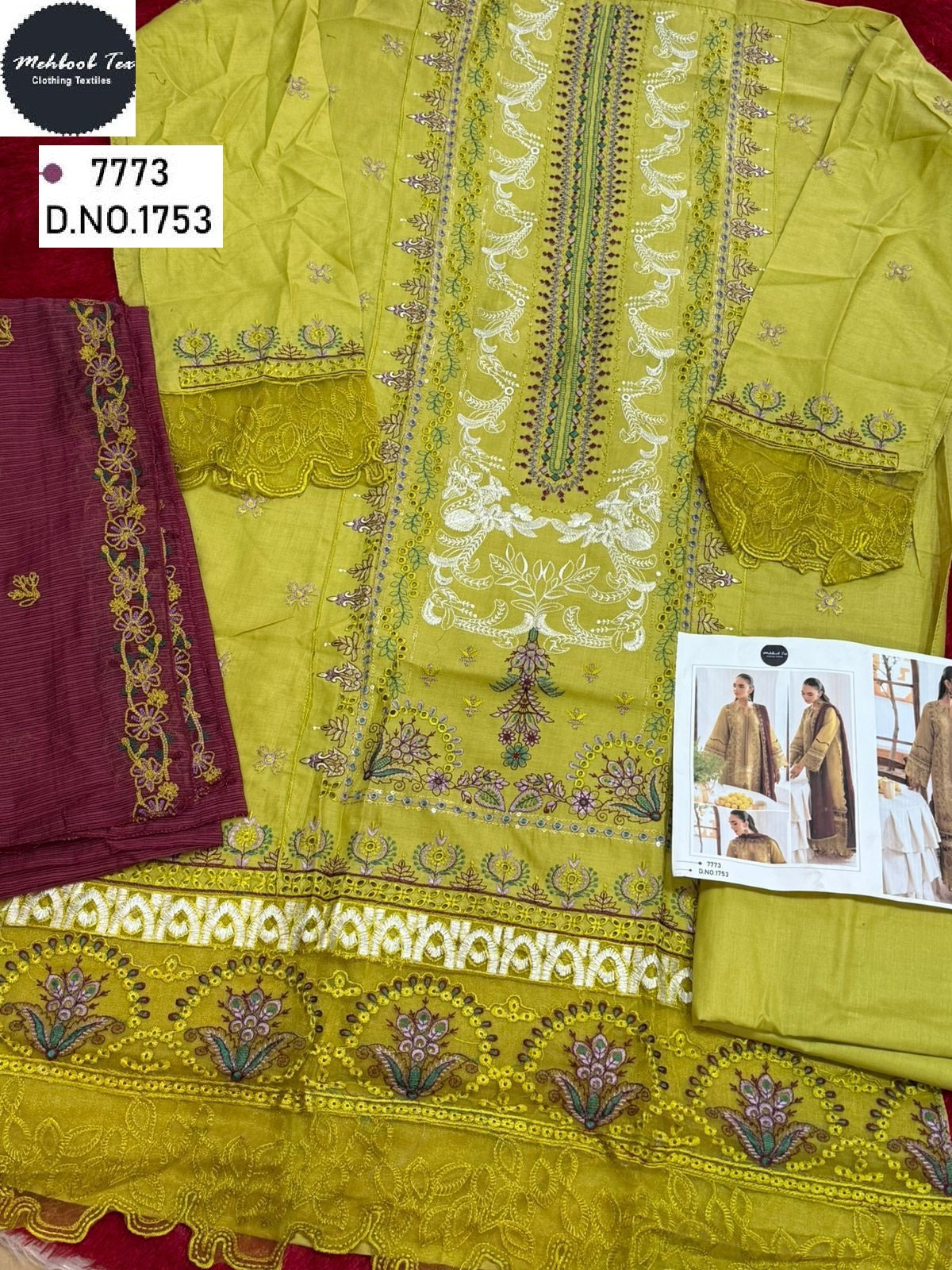 1753 Mehboob Tex Embroidery Pakistani Salwar Suits