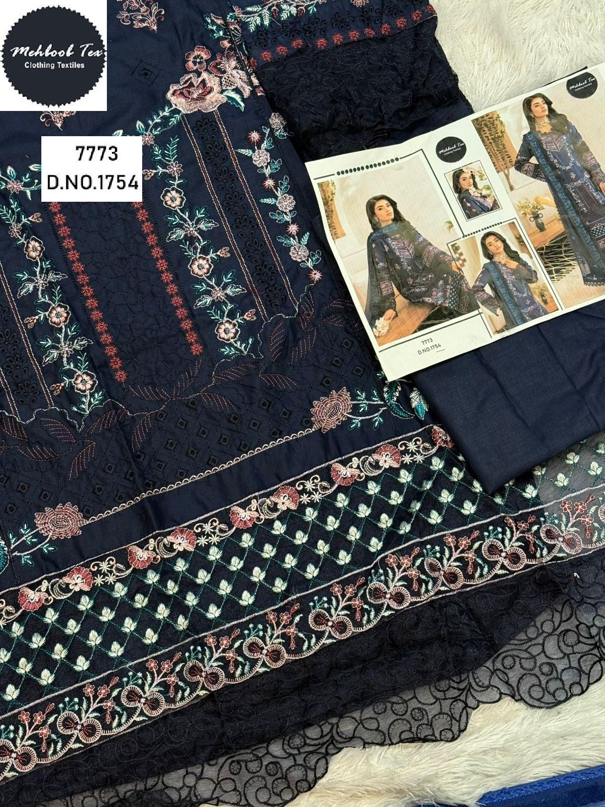 1754 Mehboob Tex Embroidery Pakistani Salwar Suits