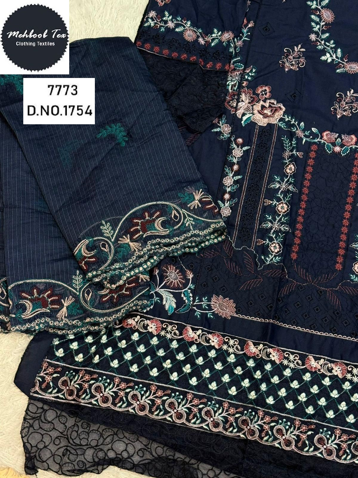 1754 Mehboob Tex Embroidery Pakistani Salwar Suits