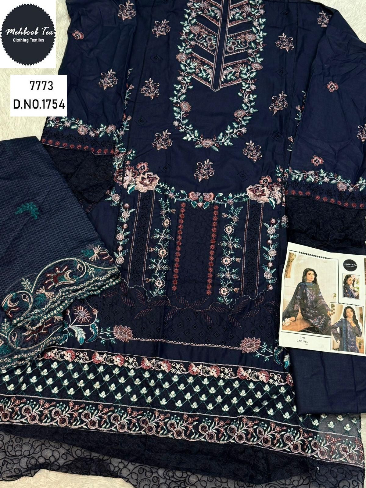 1754 Mehboob Tex Embroidery Pakistani Salwar Suits