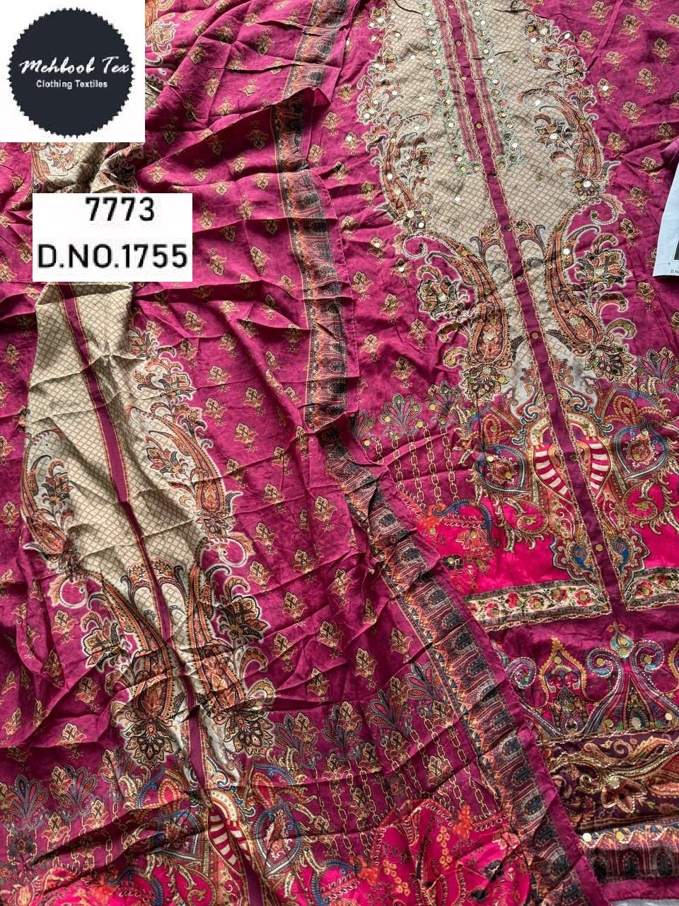 1755 Mehboob Tex Pure Viscose Karachi Unstitched Suits