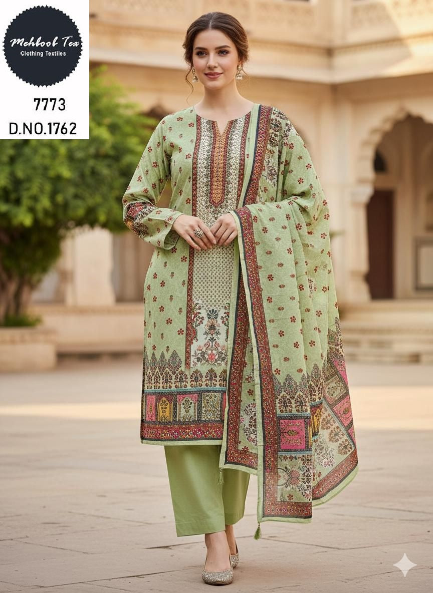 1762 Mehboob Tex Printed Karachi Unstitched Suits